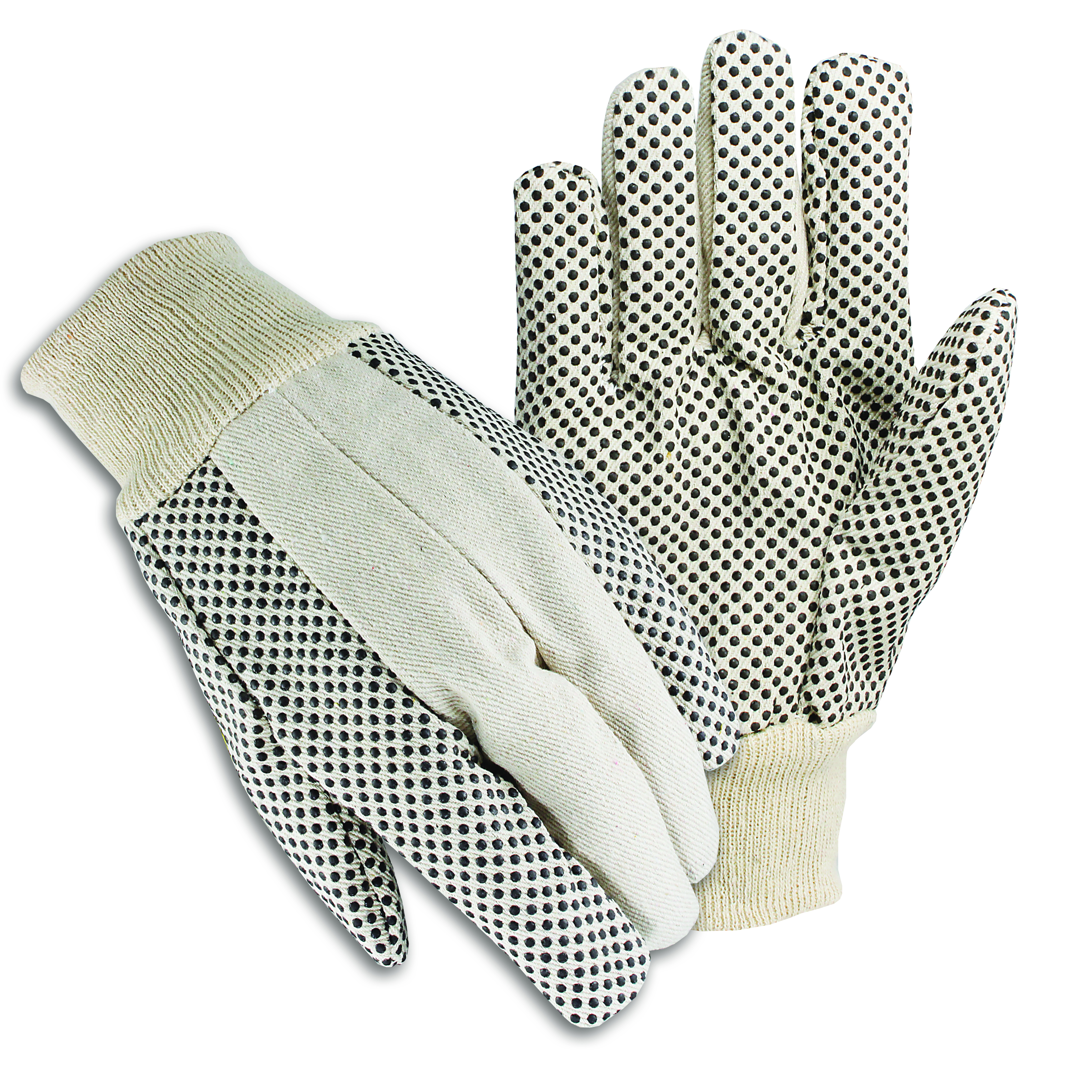 Cotton Canvas Gloves with Plastic Dots, Men's 8 oz.