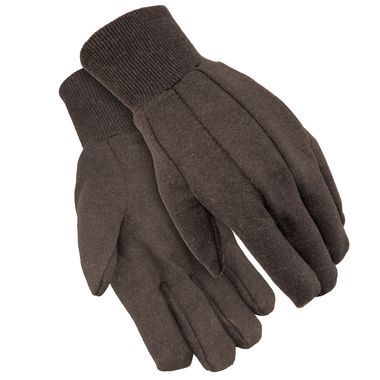 Premium 9 oz Brown Jersey Men’s Knit Wrist Gloves
