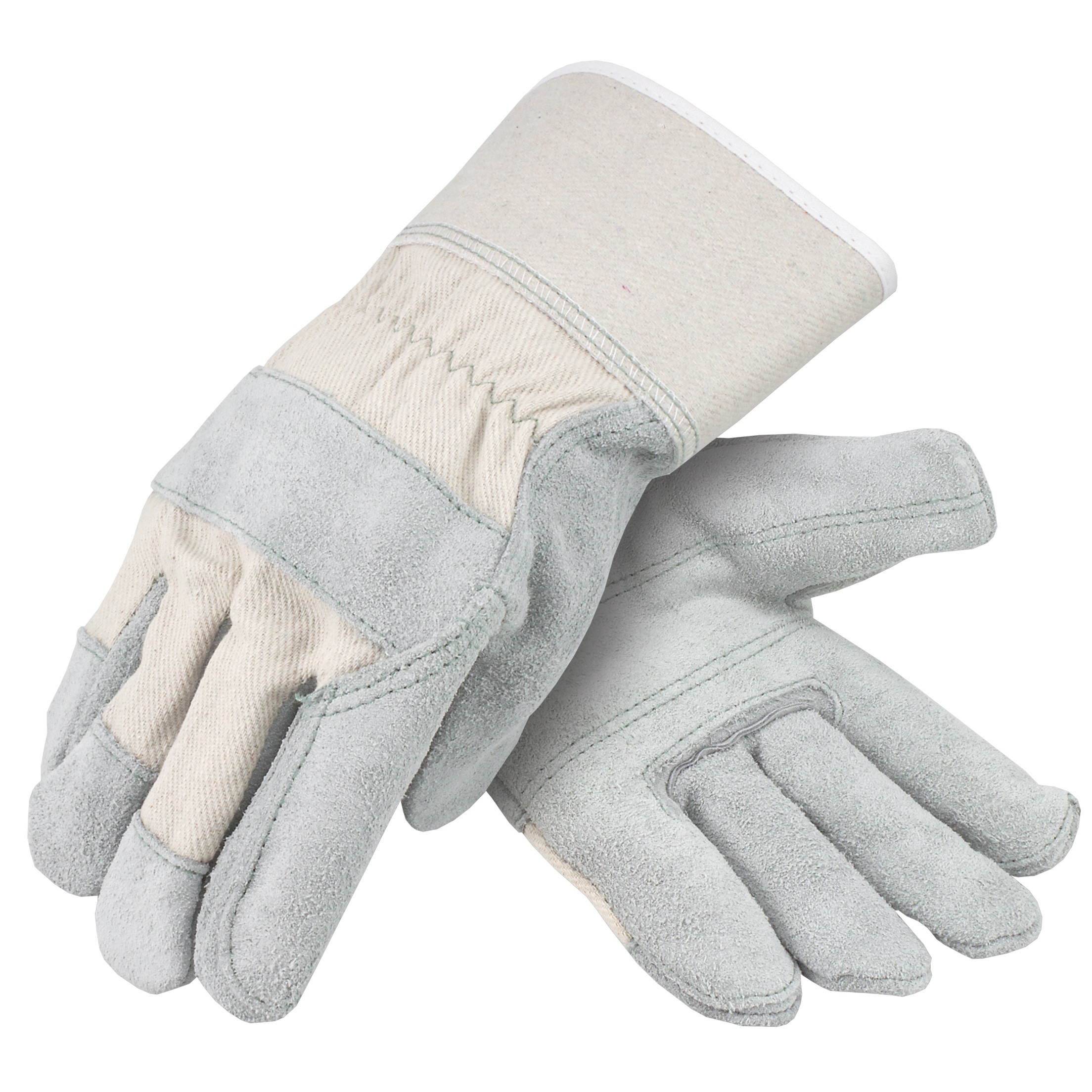 Select Leather Double Palm Gloves with White Back, Safety Cuff