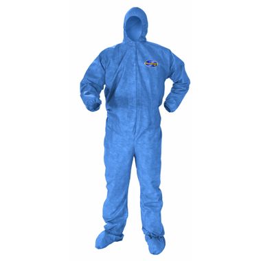 KC A60  Disposable Coverall w/ Zipper Front, Elastic Back, Wrists, Ankles, Hood & Boots