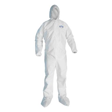 KC A40 Disposable Coverall w/ Zipper Front, Elastic Wrists, Ankles, Hood & Boots