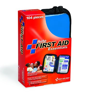 First Aid Only® FAO-532 Vehicle First Aid Kit, Fabric Case, 104 Pieces