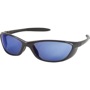 Spyder Sport Safety Glasses Black Gloss Frame w/ Blue Mirror Lens
