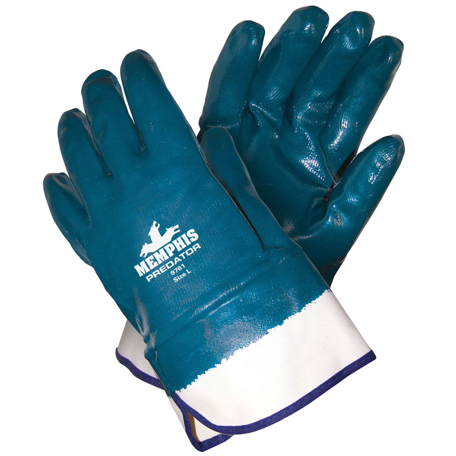 MCR 9761 Predator® Gloves, Nitrile Fully Coated, Safety Cuffs