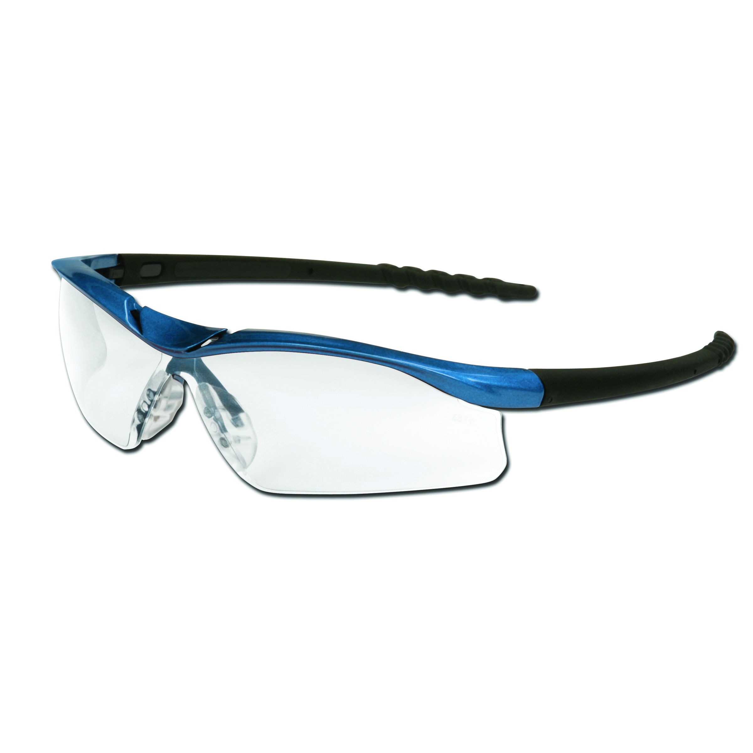MCR DL310AF Dallas® Safety Glasses, Blue Metallic Frame, Clear Anti-fog Lens