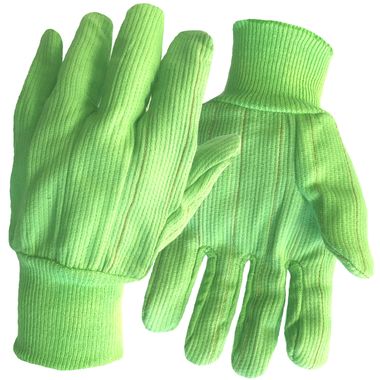Cotton High Visibility Double Palm Gloves