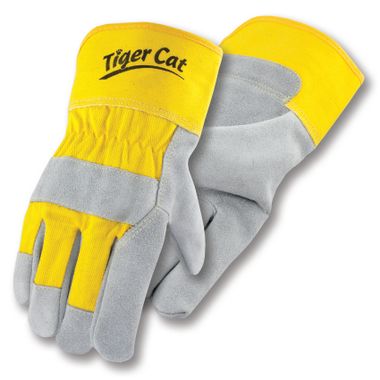 Tiger Cat™ Premium Leather Palm Gloves, Safety Cuff, Sewn with Cut Resistant Thread, 1 PR