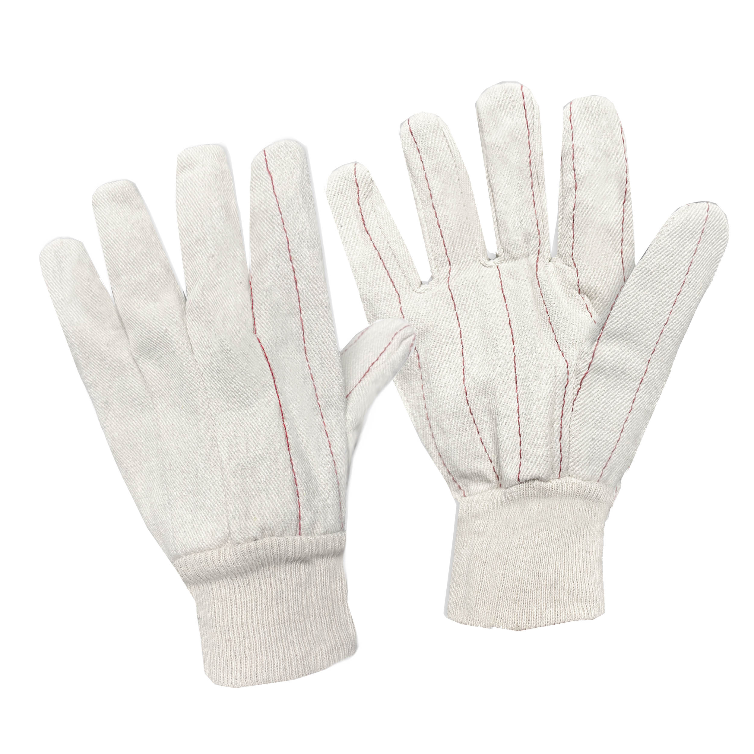 Cotton Double Palm Gloves, Knit Wrist
