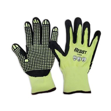RESIST™ 15 Gauge Cut Resistant Hi Vis Dotted Palm Gloves