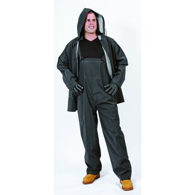Repel Rainwear™ Rainwear 3 Piece 0.35mm PVC/Polyester Rain Suit, Black