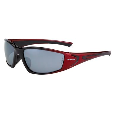 Crossfire® RPG™ Safety Glasses, Shiny Black/Pearl Red Frame, Silver Mirror Lens