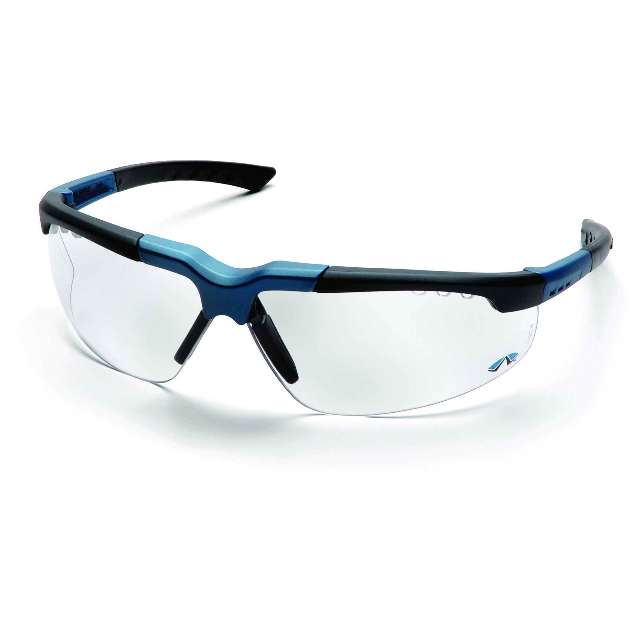 Pyramex&trade; Reatta Safety Glasses, Black/Blue Frame, Clear Lens