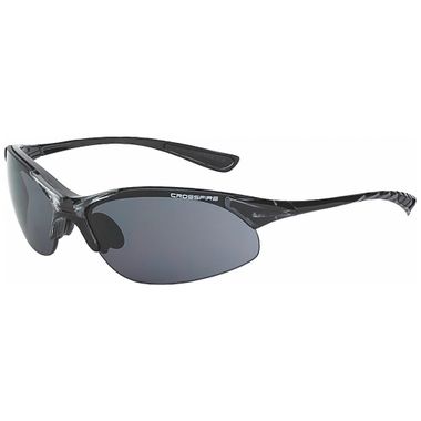 Crossfire® Cobra™ Safety Glasses, Crystal Black Frame, Smoke Lens