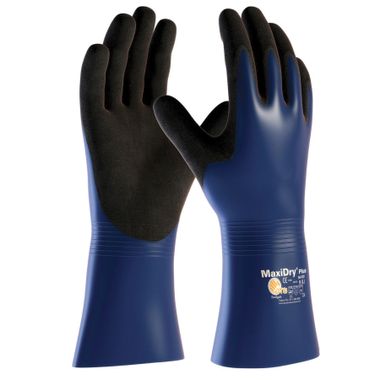 PIP 56-530 ATG® MaxiDry® Plus™ Gloves, Gauntlet Cuff, Navy/Black, 3 Pair/Package