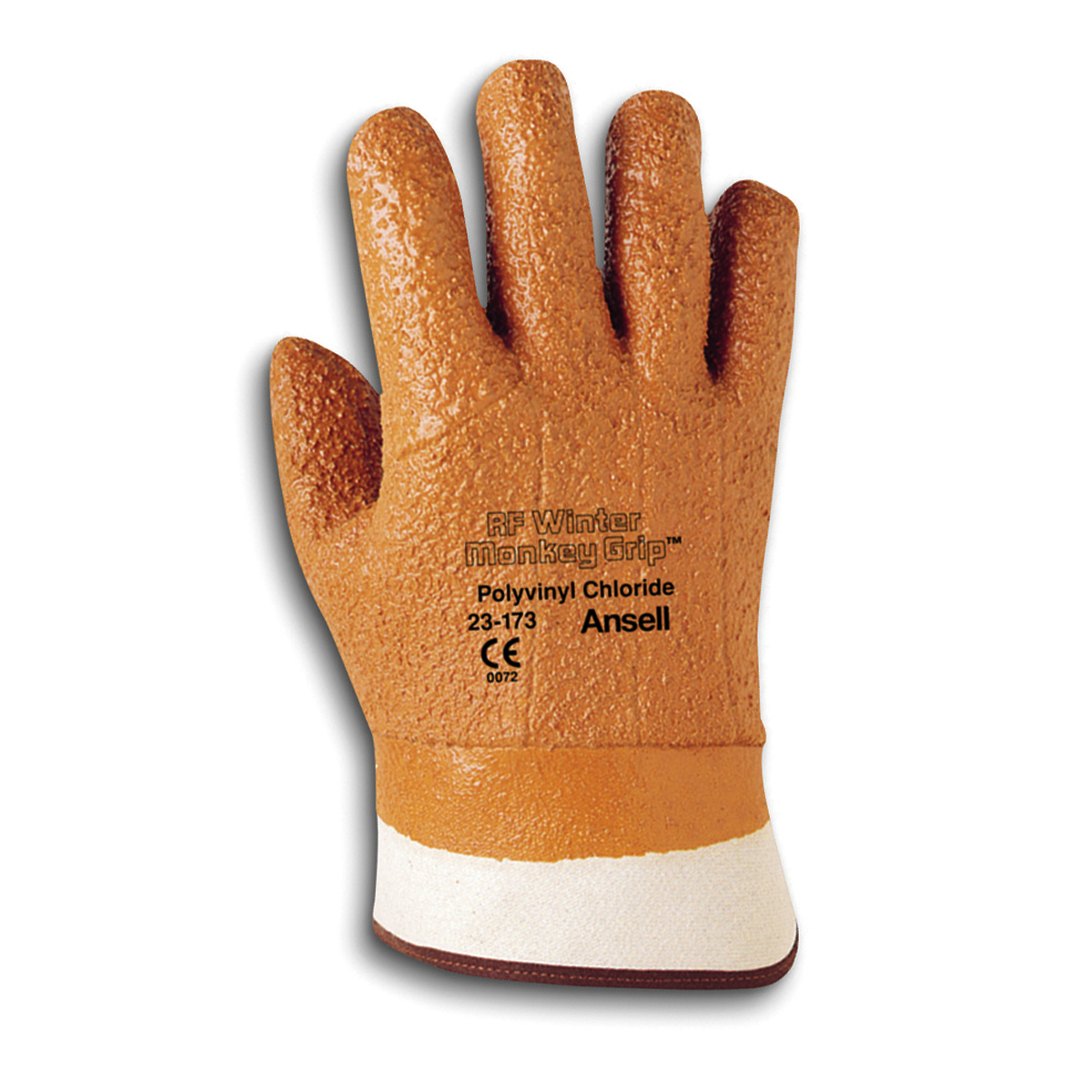 Ansell&reg; 23-173 Raised Finish Winter Monkey Grip&reg; Glove, Safety Cuff, 12 Pairs/Pkg