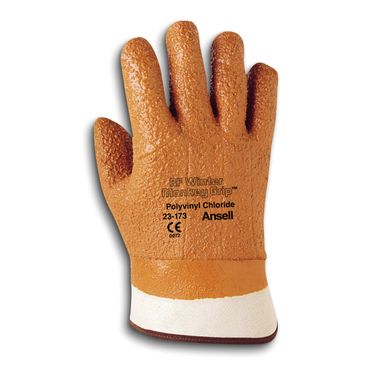 Ansell® 23-173 Raised Finish Winter Monkey Grip® Glove, Safety Cuff, 12 Pairs/Pkg