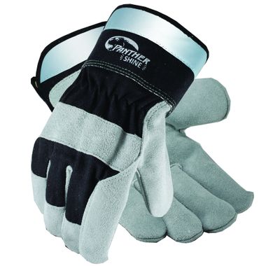 Panther Shine™ Leather Palm Gloves, Reflective Safety Cuff