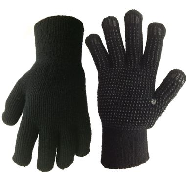 Aleyska Ragg Wool/Acrylic Knit Insulated Gloves with PVC Dots