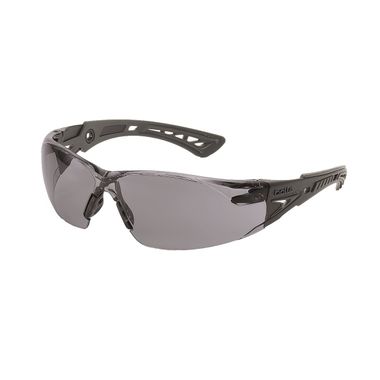 Bolle Rush+ Safety Glasses with Smoke Anti-Fog Lens, Black/Gray Frame