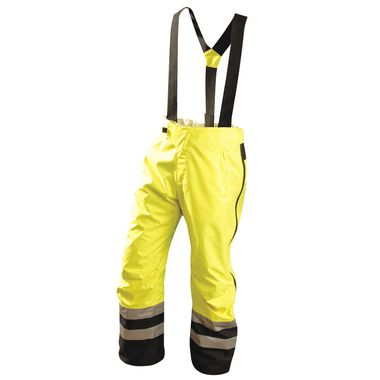 Occunomix® Speed Collection Premium Breathable Hi Viz Rain Pants with Detachable Suspender