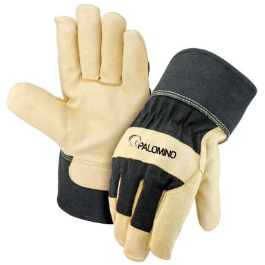 Palomino® Pigskin Palm Gloves, Black Back & Safety Cuff