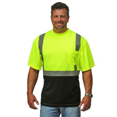 Illuminator™ Class 2 Breathable Knit Short Sleeve Black Bottom T-Shirt
