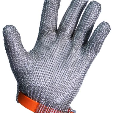 US Mesh USM-1205, 5 Finger Metal Mesh Glove, Silicone Strap, Each