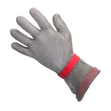 US Mesh USM-1305, 5 Finger Metal Mesh Glove, Extended Cuff, Textile Strap, Each