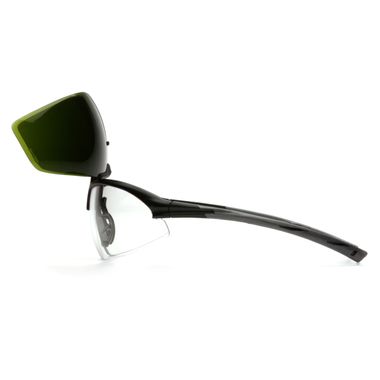 Pyramex® SB4960STP Onyx Plus Flip-Up Safety Glasses, Anti-Fog Lens, 3.0 IR Filter