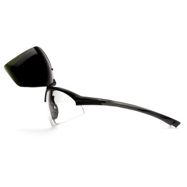 Pyramex® SB4950STP  Onyx Plus Flip-Up Safety Glasses, Anti-Fog Lens, 5.0 IR Filter