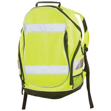 ERB 29003 Hi Viz Lime Reflective Backpack with Hardhat Pouch