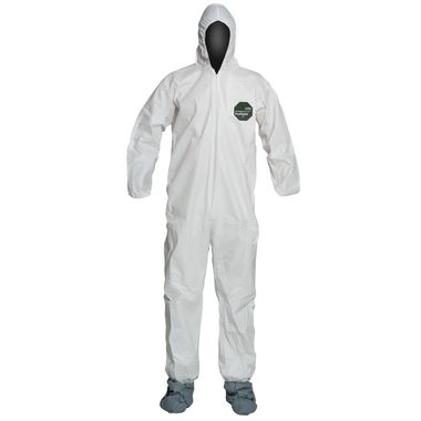 DuPont™ ProShield® 50 Coverall, NB122S WH, Hood, Elastic Wrists, Boots, Serged Seams