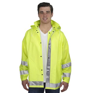 Repel Rainwear™ 0.35mm PVC/Polyester Reflective Rain Jacket