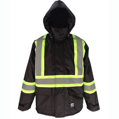 Viking 6326JB Black Insulated Jacket with Green and Reflective Silver Striping