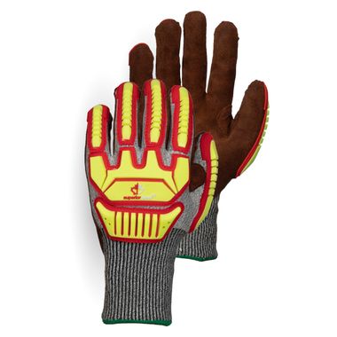 Superior Glove® STAGBLPVB TenActiv™ Ergohyde Thermoformed A8 Cut Riggers Gloves, Oilbloc™ Palm