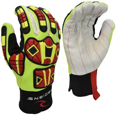 Radians® RWG122 Cotton Corded Palm, Spandex and TPR Impact Resistant Back Gloves