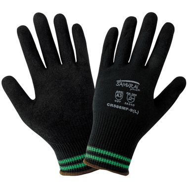 Global Glove CR588MF Samurai Glove® Cut Resistant A3 Black Aralene® Nitrile Palm Coated Gloves