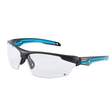 Bollé 40301 Tryon Safety Glasses, Black & Blue Frame, Clear Anti-Fog Lens