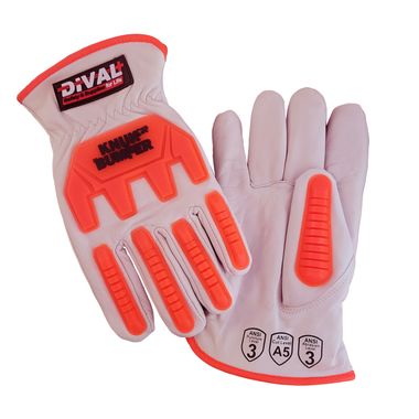 DiVal Knuck Bumper CR Deluxe Goat Leather Cut Resistant Impact Protection Gloves