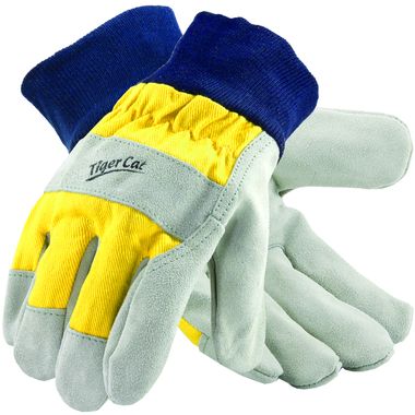 Tiger Cat™ Premium Leather Palm Gloves, Knit Wrist, 1 Pair