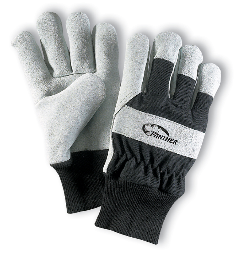 Panther&trade; Gloves, Leather Palm, Knit Wrist, 1 Pair