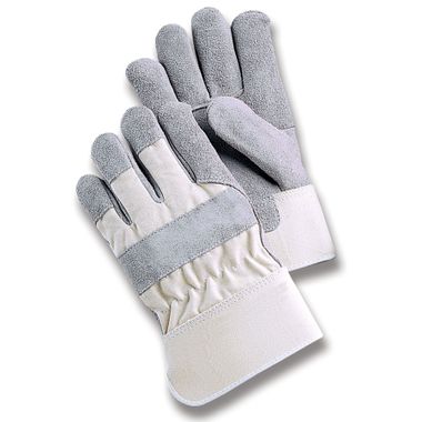 Select Leather Palm Gloves with White Back, Safety Cuff