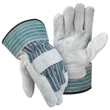 Economy Leather Palm Gloves, Safety Cuff