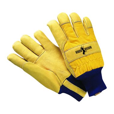 Rough Rider® Grain Leather Palm Gloves with Thermal Insulation, Knit Wrist, 3 Pairs
