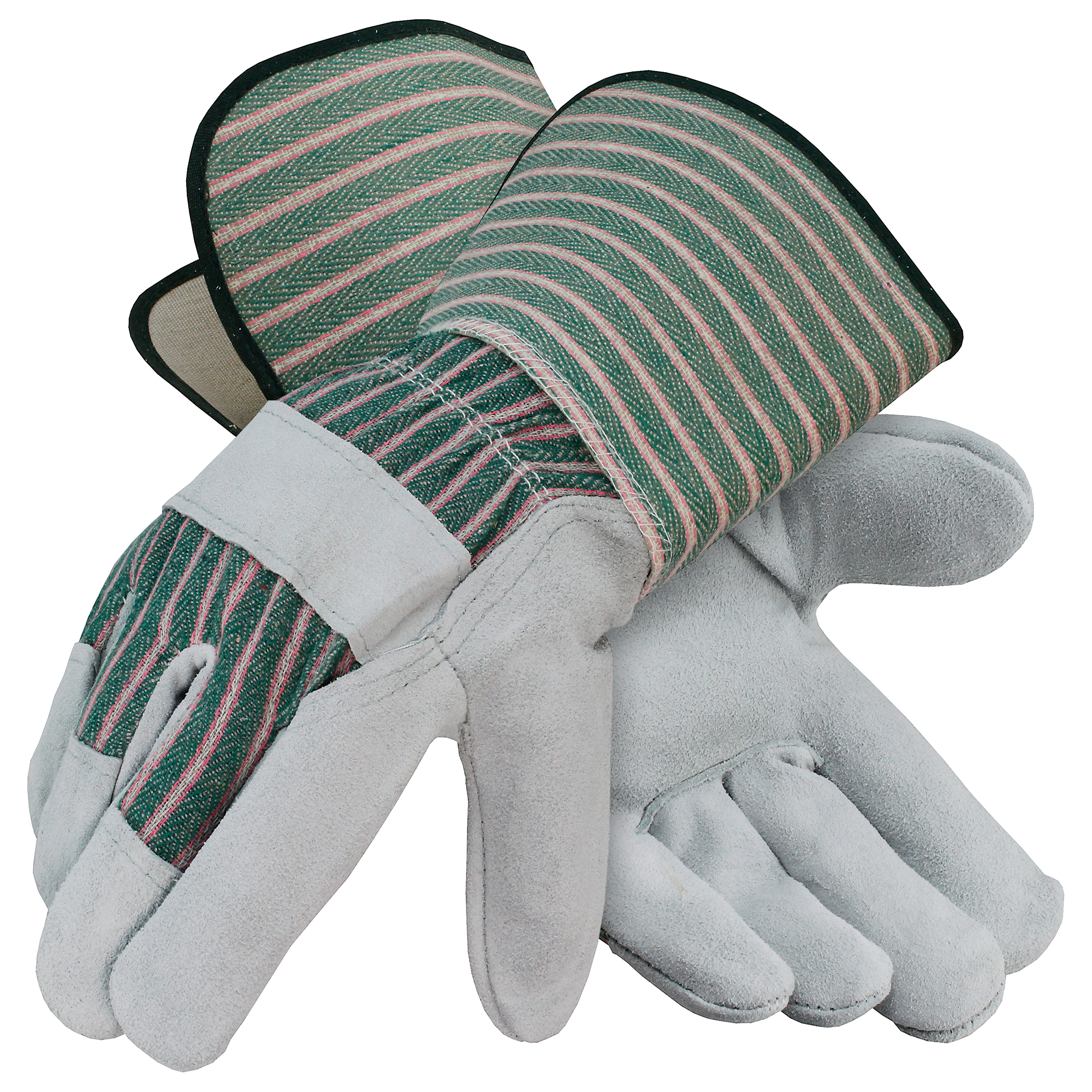 Leather Palm Gloves, Gauntlet Cuff, 1 Pair