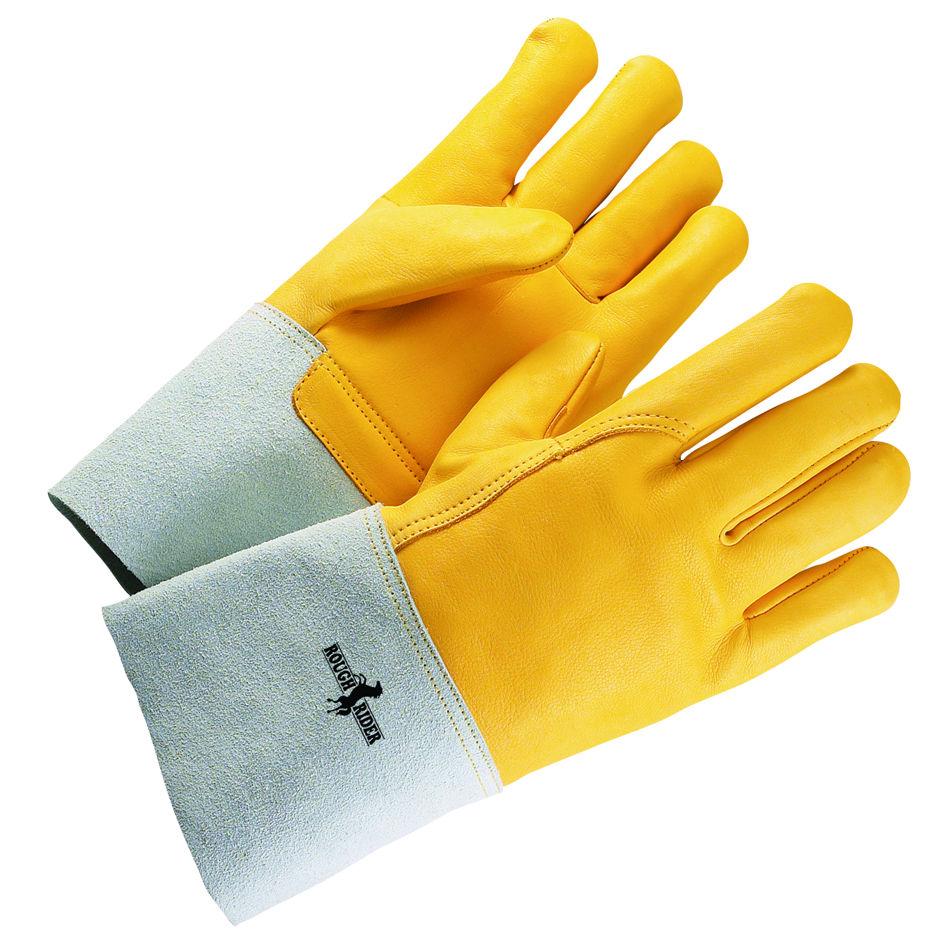 Rough Rider® Premium Top Grain Leather Gloves, Split Leather Gauntlet Cuff