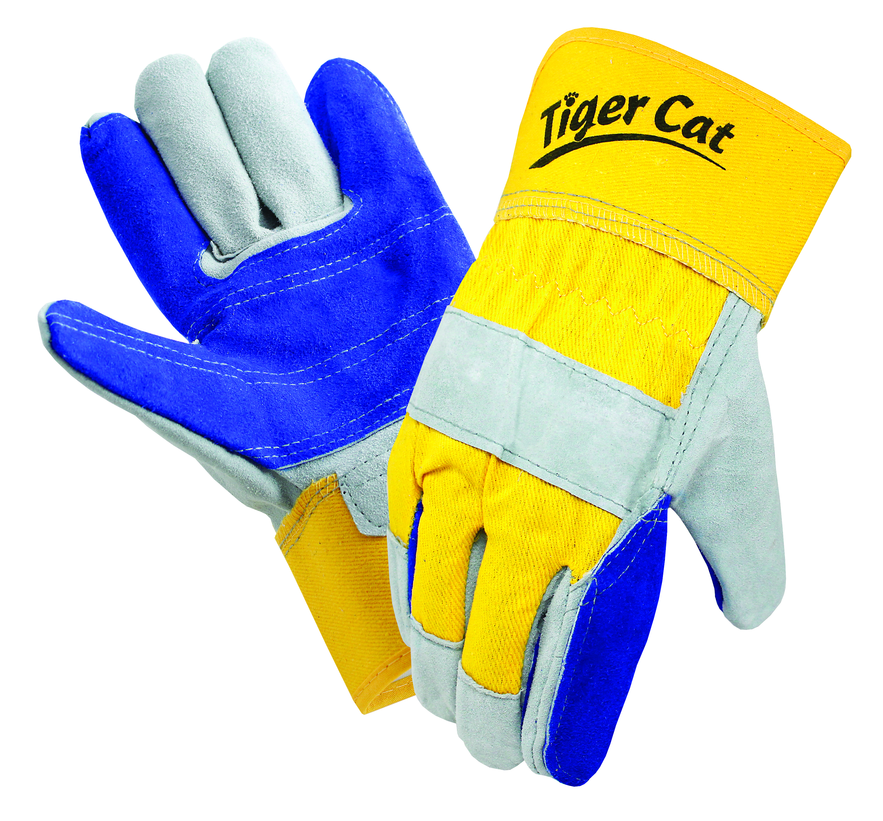 Tiger Cat&trade; Premium Leather Double Palm Gloves w/ Safety Cuff, 1 Pair