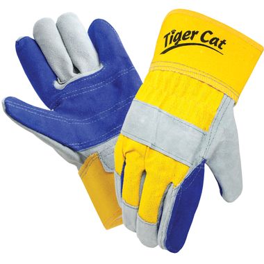 Tiger Cat™ Premium Leather Double Palm Gloves w/ Safety Cuff, 1 Pair