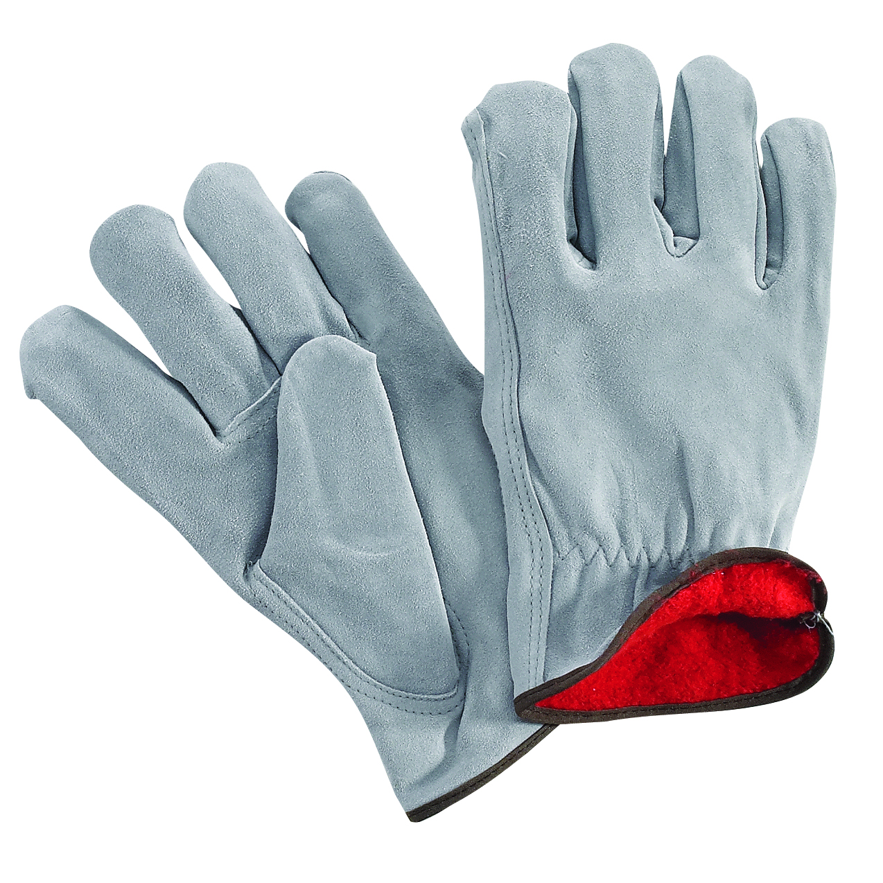 Split Cowhide Leather Drivers Gloves, Flannel Lined