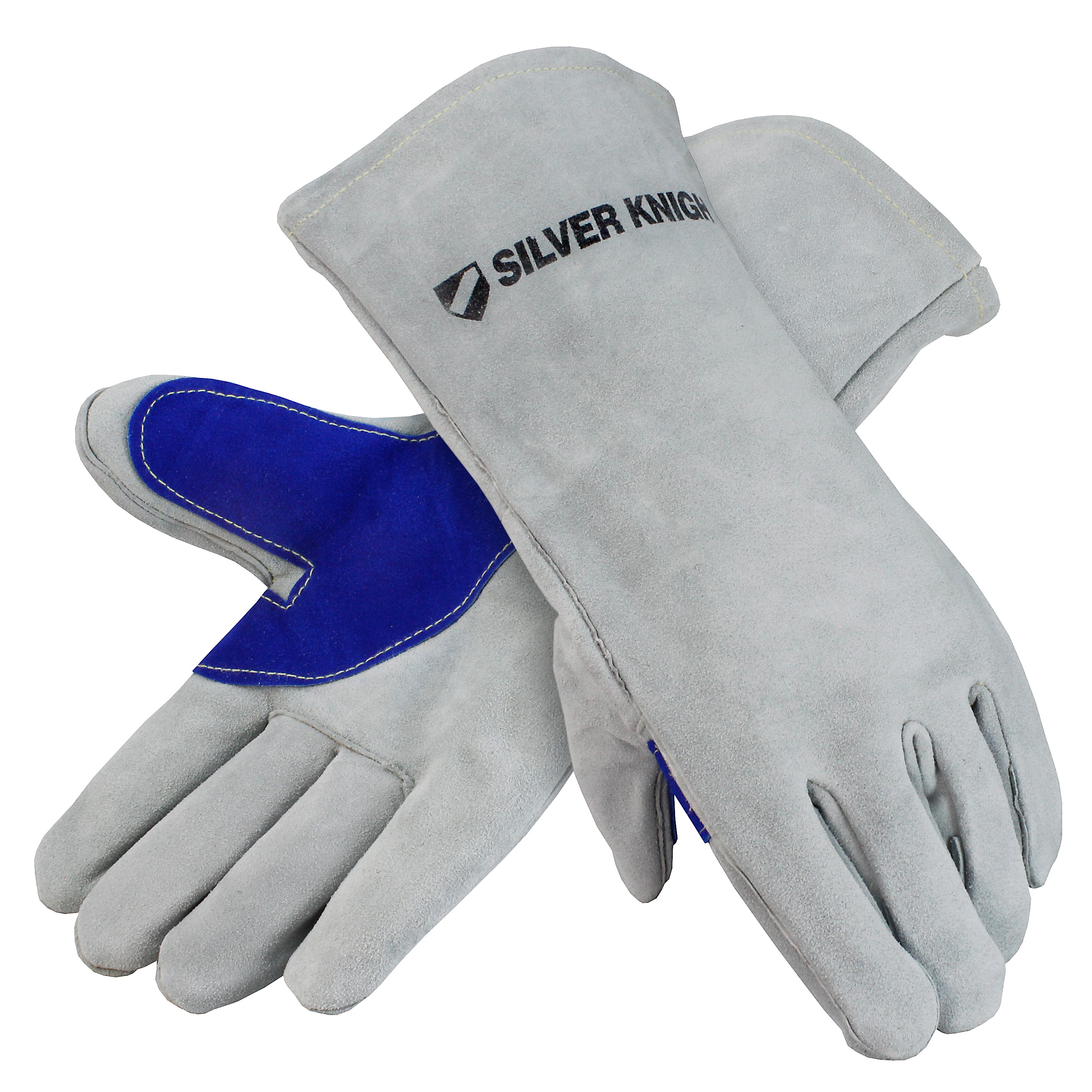 Silver Knight Premium Leather Welders Gloves, Lined